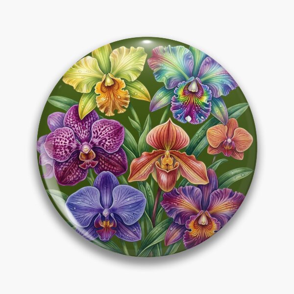 Item preview, Vibrant Orchid Bouquet – Rainbow Tropical Botanical Art designed and sold by digitalbob60.