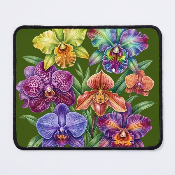 Item preview, Vibrant Orchid Bouquet – Rainbow Tropical Botanical Art designed and sold by digitalbob60.