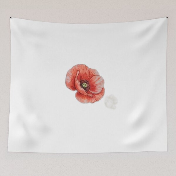 Item preview, Red Poppy and Cotton Botanical Illustration designed and sold by GrzywaM.