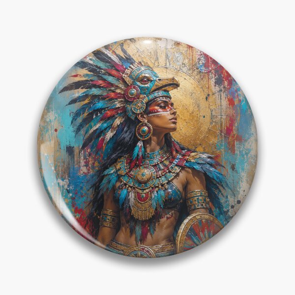 Item preview, Aztec warrior Goddess Huitzilopochtli painting. designed and sold by GalleryKauffeld.
