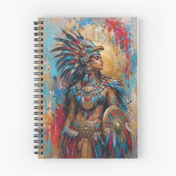 Item preview, Aztec warrior Goddess Huitzilopochtli painting. designed and sold by GalleryKauffeld.