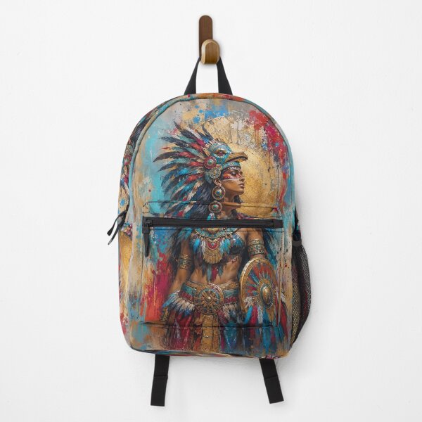Item preview, Aztec warrior Goddess Huitzilopochtli painting. designed and sold by GalleryKauffeld.