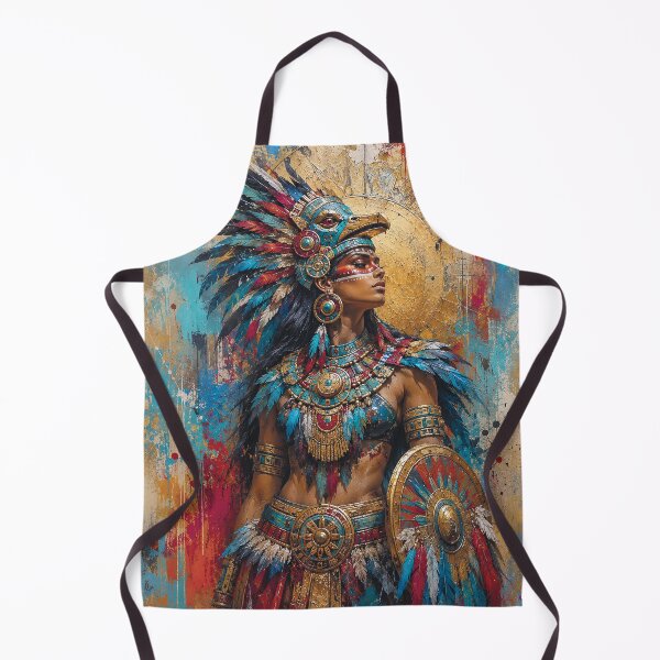 Item preview, Aztec warrior Goddess Huitzilopochtli painting. designed and sold by GalleryKauffeld.