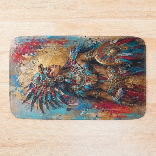 Item preview, Aztec warrior Goddess Huitzilopochtli painting. designed and sold by GalleryKauffeld.
