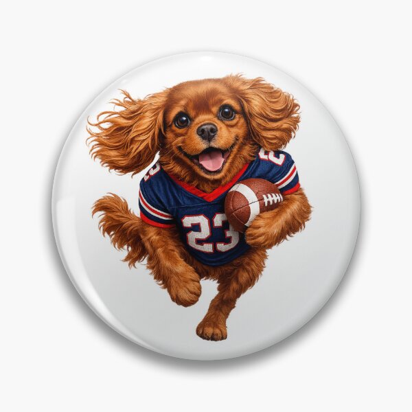 Item preview, Ruby Cavalier Playing Football designed and sold by SpottyRainbow.