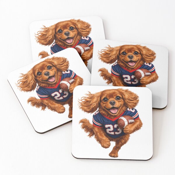 Item preview, Ruby Cavalier Playing Football designed and sold by SpottyRainbow.