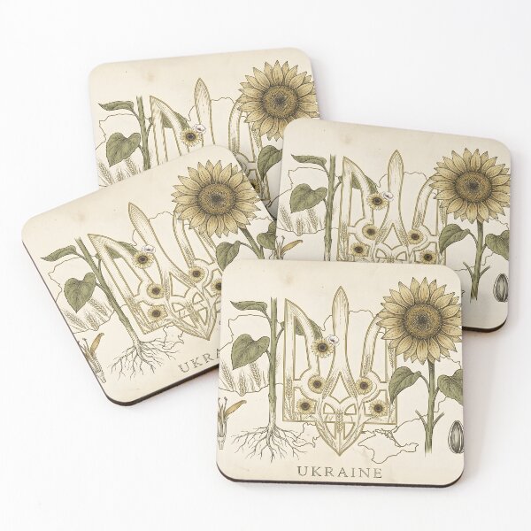 Artikelvorschau, Vintage Ukraine Tryzub Sonnenblume Botanische Kunst entworfen und verkauft von BetweenForms.