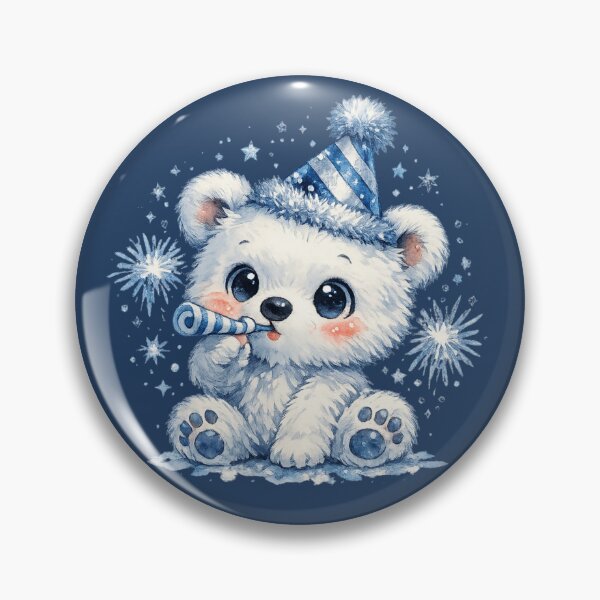Item preview, Cute New Year Polar Bear Watercolor – Kawaii Winter Bear Holiday Celebration Art designed and sold by MagicMakerPh.