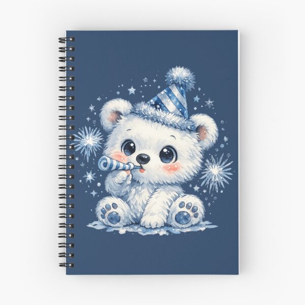Item preview, Cute New Year Polar Bear Watercolor – Kawaii Winter Bear Holiday Celebration Art designed and sold by MagicMakerPh.