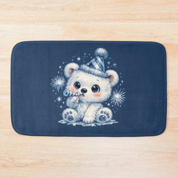 Item preview, Cute New Year Polar Bear Watercolor – Kawaii Winter Bear Holiday Celebration Art designed and sold by MagicMakerPh.