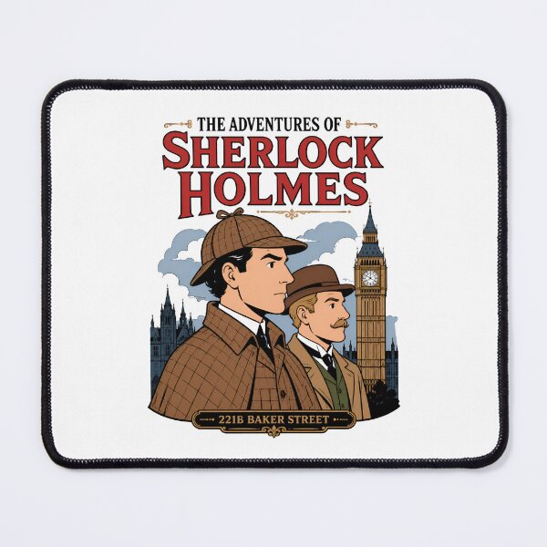 Item preview, The Adventures of Sherlock Holmes Dr Watson London Art designed and sold by Fenay Designs.
