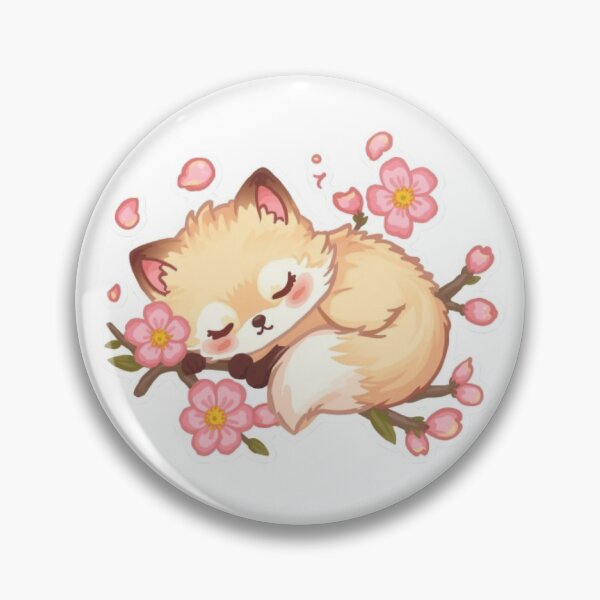 Item preview, Cute Fox Under Cherry Blossoms | Pastel Kawaii Animal Sticker designed and sold by Stylestickers55.