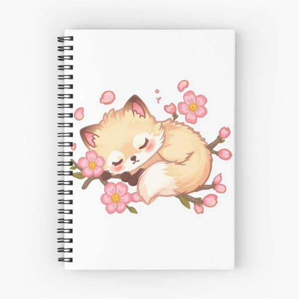 Item preview, Cute Fox Under Cherry Blossoms | Pastel Kawaii Animal Sticker designed and sold by Stylestickers55.