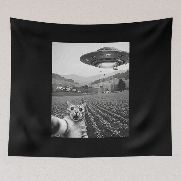 Item preview, Cat Selfie with Alien UFO Funny Cat Gifts for Men Women Kid T-Shirt designed and sold by stmpdwrld.