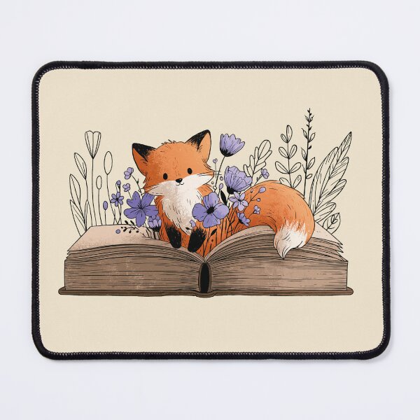 Item preview, Fox on a book with flowers designed and sold by Fran Fryberg.