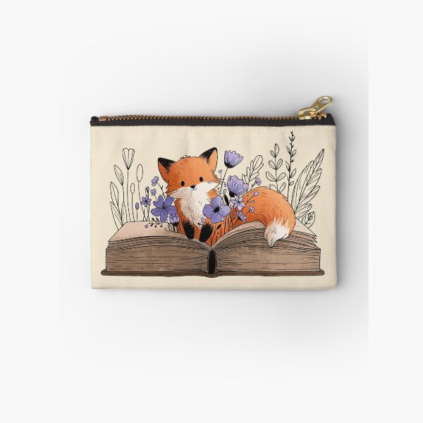 Item preview, Fox on a book with flowers designed and sold by Fran Fryberg.
