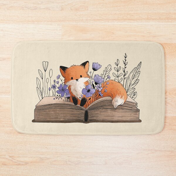 Item preview, Fox on a book with flowers designed and sold by Fran Fryberg.