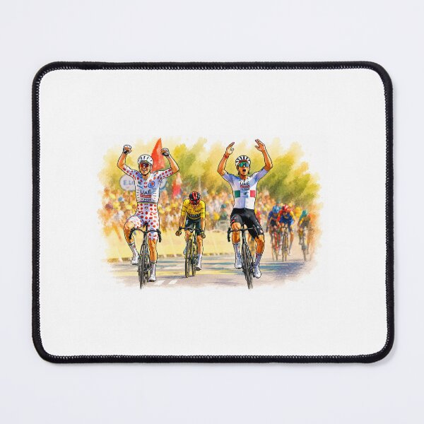 Item preview, Tadej Pogacar and Isaac del Toro Tour de France cycling illustration designed and sold by cyclingmania.
