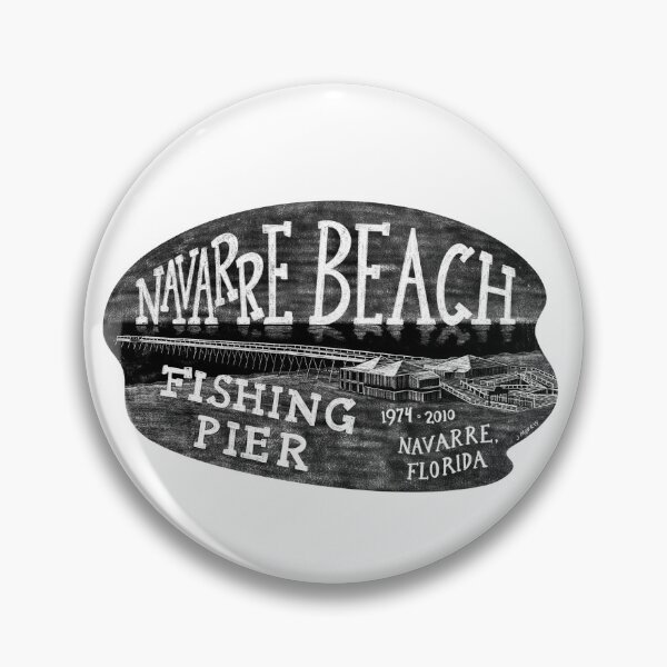 Item preview, Navarre Beach Florida Fishing Pier Label designed and sold by John Morris Illustration.