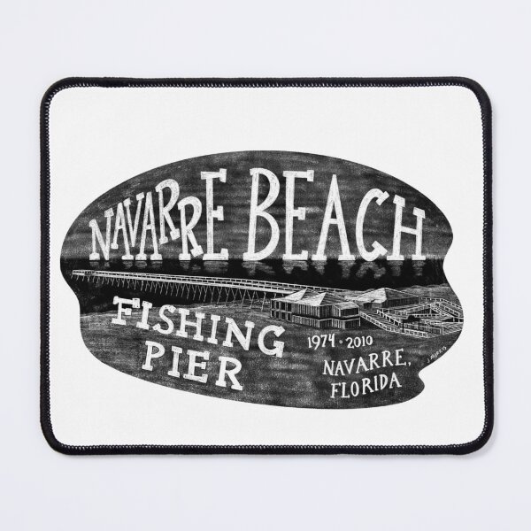 Item preview, Navarre Beach Florida Fishing Pier Label designed and sold by John Morris Illustration.