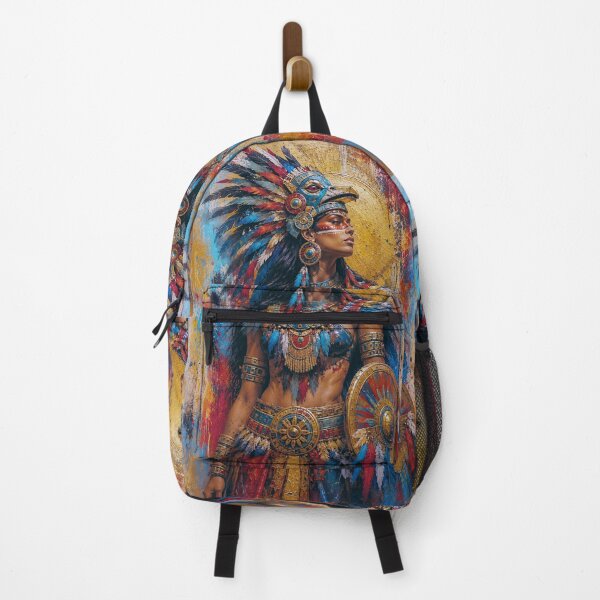 Item preview, Aztec warrior Goddess Huitzilopochtli painting. designed and sold by GalleryKauffeld.