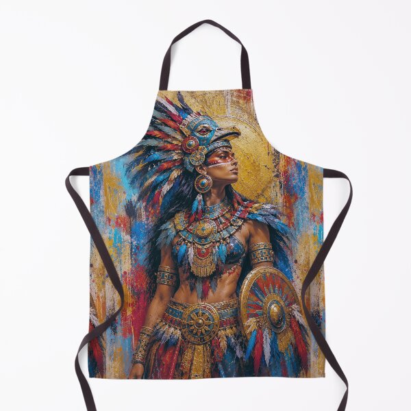 Item preview, Aztec warrior Goddess Huitzilopochtli painting. designed and sold by GalleryKauffeld.