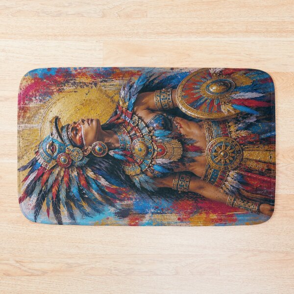 Item preview, Aztec warrior Goddess Huitzilopochtli painting. designed and sold by GalleryKauffeld.