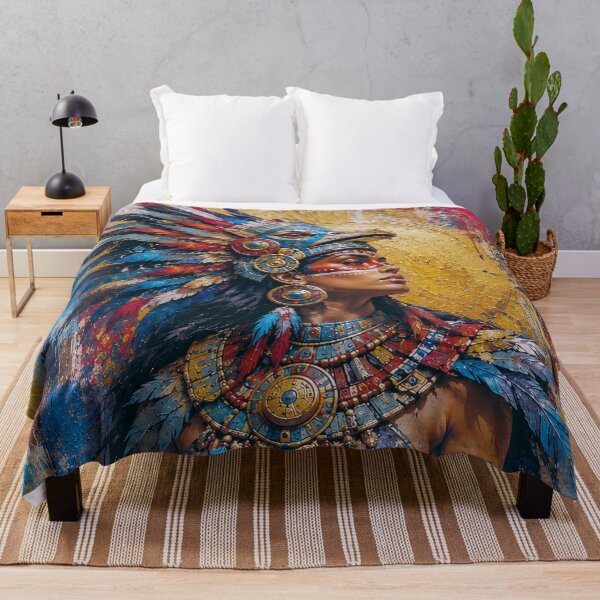 Item preview, Aztec warrior Goddess Huitzilopochtli painting. designed and sold by GalleryKauffeld.