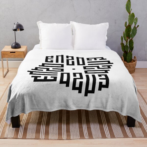 Aperçu de l'œuvre ENZO | Noir | Calligraphie Kufi géométrique moderne | Du nom à l'art créée et vendue par FOR YOUR NAME.