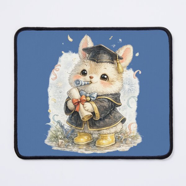 Item preview, Cute Graduation Bunny Watercolor – Kawaii Rabbit Holding Diploma Celebration Art designed and sold by MagicMakerPh.