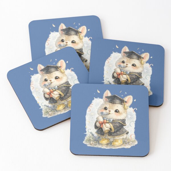 Item preview, Cute Graduation Bunny Watercolor – Kawaii Rabbit Holding Diploma Celebration Art designed and sold by MagicMakerPh.