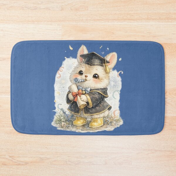 Item preview, Cute Graduation Bunny Watercolor – Kawaii Rabbit Holding Diploma Celebration Art designed and sold by MagicMakerPh.