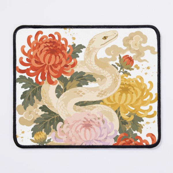 Item preview, Year of the Snake — Japanese Zodiac Floral Watercolor Art Tee designed and sold by medicalkinoko.