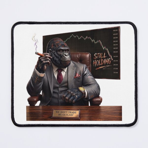 Item preview, Gorilla Investor Still Holding Stock Market Wall Street Art designed and sold by Northern Glow Art.