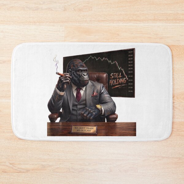 Item preview, Gorilla Investor Still Holding Stock Market Wall Street Art designed and sold by Northern Glow Art.