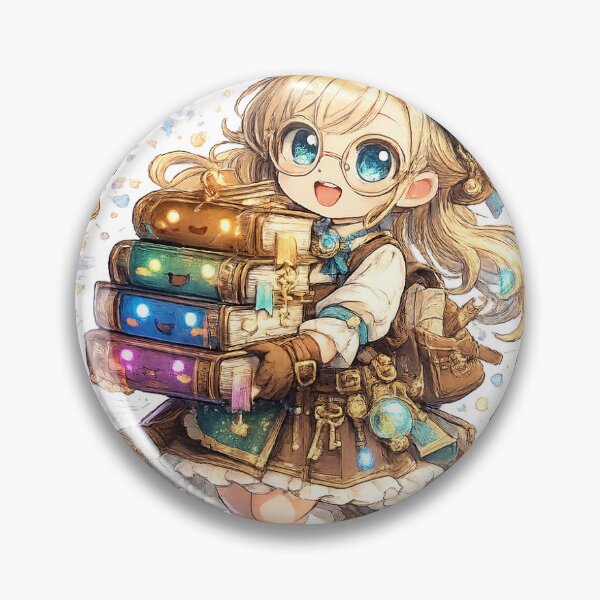 Item preview, Enchanted Book Keeper – Magical Library Kawaii Sticker designed and sold by blossomfun.
