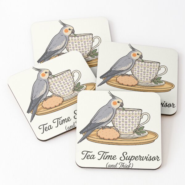Item preview, Funny Cockatiel Tea Time Vintage Parrot Gift designed and sold by Paw-Soul.