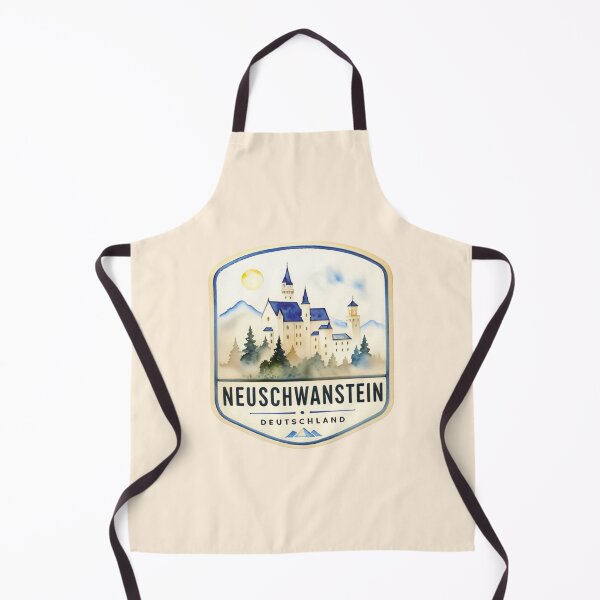 Item preview, Neuschwanstein Castle Germany Watercolor Travel Badge designed and sold by MoxisWatercolor.
