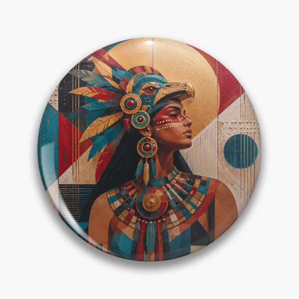Item preview, Aztec warrior Goddess Huitzilopochtli painting. designed and sold by GalleryKauffeld.