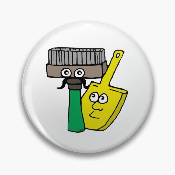Item preview, Cute Cleaning Brush and Dustpan Cartoon | Funny Perfect Match Sticker designed and sold by MyxaART.