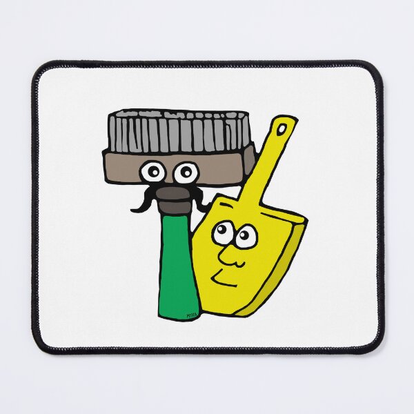 Item preview, Cute Cleaning Brush and Dustpan Cartoon | Funny Perfect Match Sticker designed and sold by MyxaART.