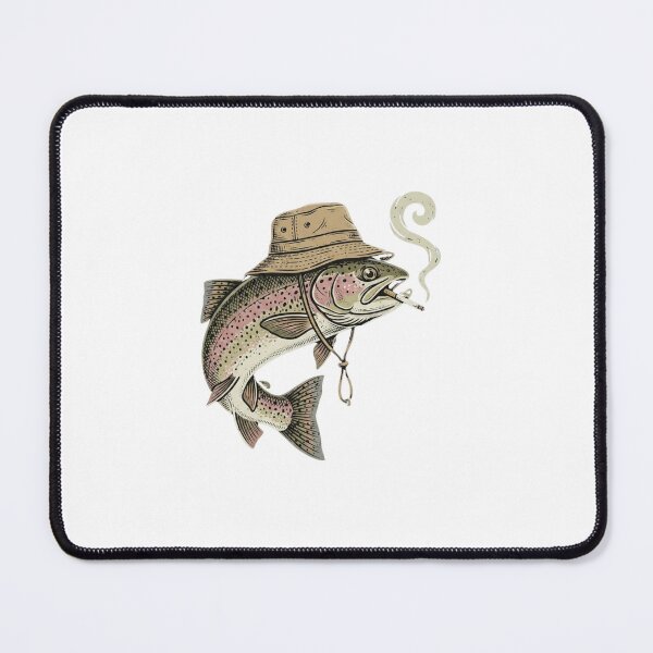 Item preview, Funny Rainbow Trout Fishing Smoking Fish designed and sold by SiarheiYur.
