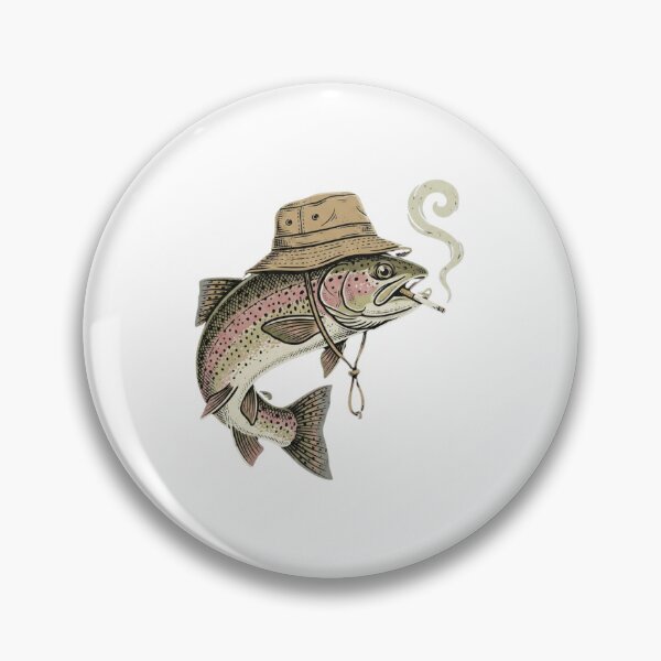 Item preview, Funny Rainbow Trout Fishing Smoking Fish designed and sold by SiarheiYur.