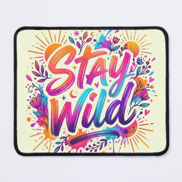 Item preview, Stay Wild Typography Art | Colorful Hand Lettered Inspirational Quote designed and sold by Unwrapfashion.