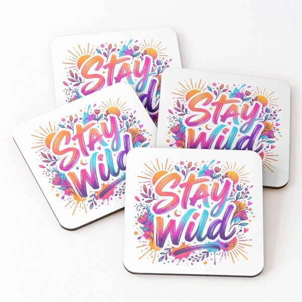 Item preview, Stay Wild Typography Art | Colorful Hand Lettered Inspirational Quote designed and sold by Unwrapfashion.