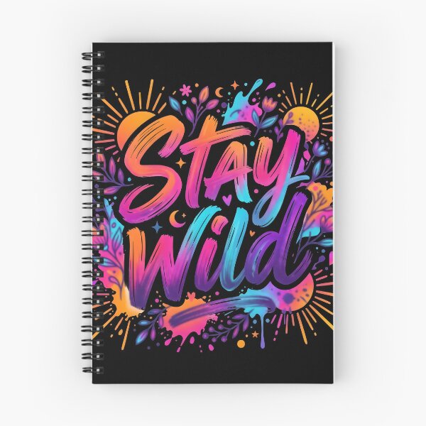 Item preview, Stay Wild Typography Art | Colorful Hand Lettered Inspirational Quote designed and sold by Unwrapfashion.
