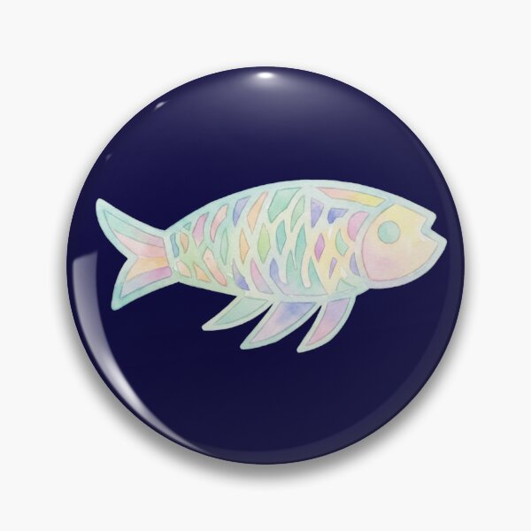 Item preview, Korean Traditional Pastel Fish Watercolor Pattern designed and sold by Yiruda-Art.