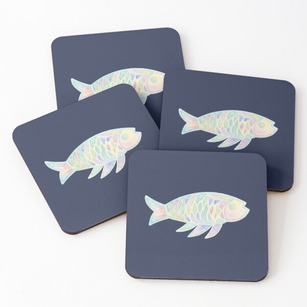 Item preview, Korean Traditional Pastel Fish Watercolor Pattern designed and sold by Yiruda-Art.