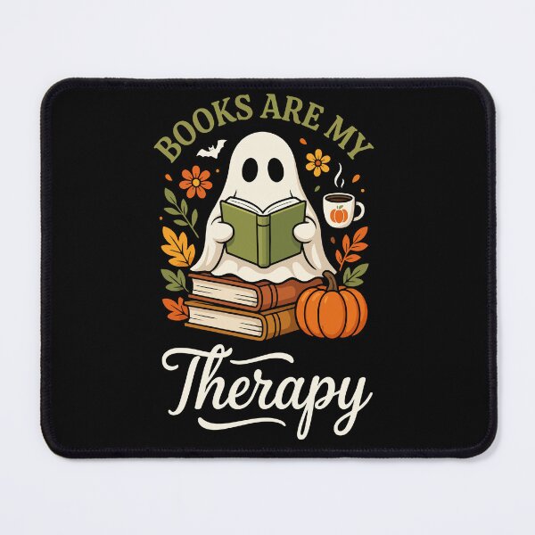 Item preview, books are my therapy, designed and sold by jkrphoto.