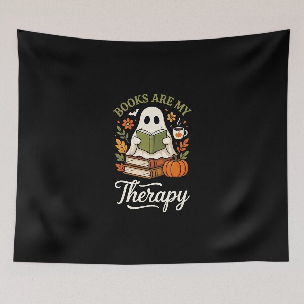 Item preview, books are my therapy, designed and sold by jkrphoto.